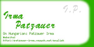 irma patzauer business card